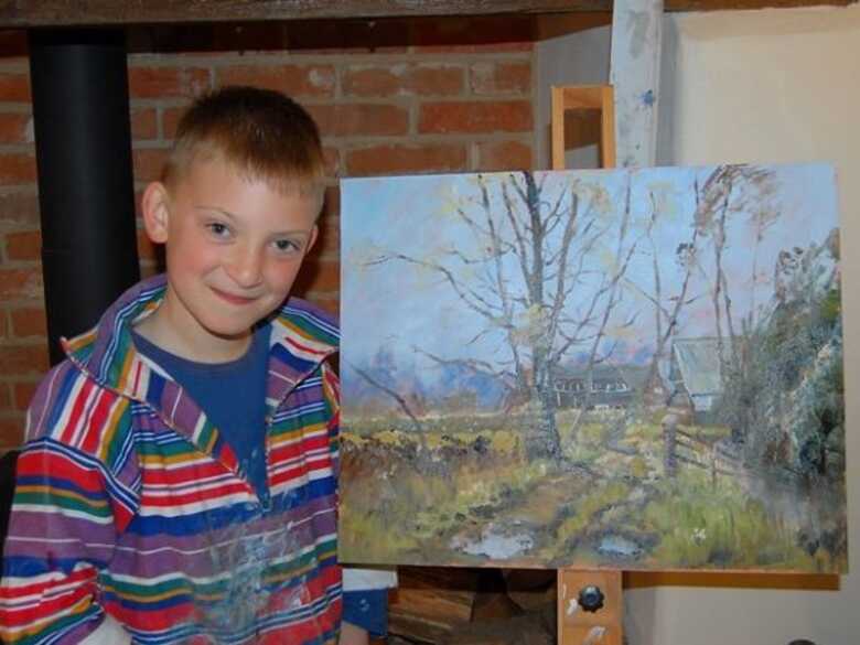 O artista Kieron Williamson, de apenas 9 anos.