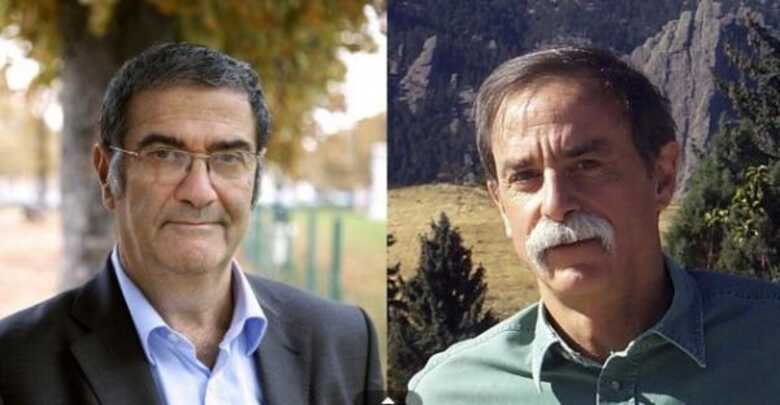 Imagens de divulgação do físico francês Serge Haroche (esq.) e do cientista americano David Wineland, ganhadores do Prêmio Nobel de Física de 2012.