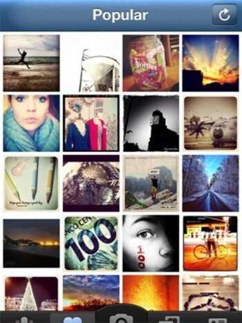 Fotos populares do Instagram, aplicativo para compartilhamento de fotos.