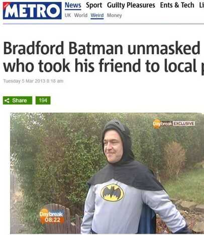 O inglês por trás da máscara de Batman chama-se Stan Worby.