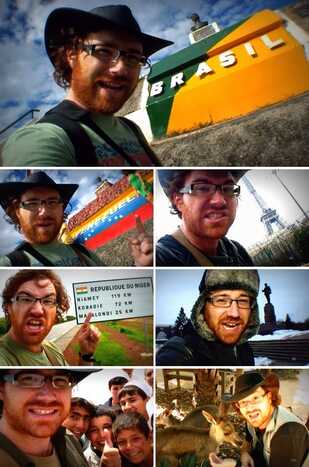 Imagens do vídeo que Hughes postou na internet mostram ele em diversos países. (Foto: Reprodução/Youtube/Thatgingerscouser)