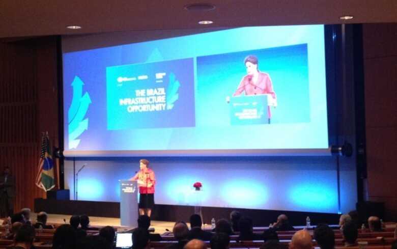 Dilma Rousseff no seminário “Oportunidades em Infraestrutura no Brasil”, em Nova York. (Leda Balbino/iG São Paulo)