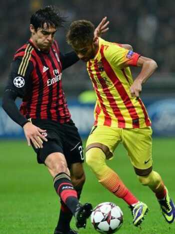 Kaká e Neymar fazem duelo de astros brasileiros. (Foto: AFP)