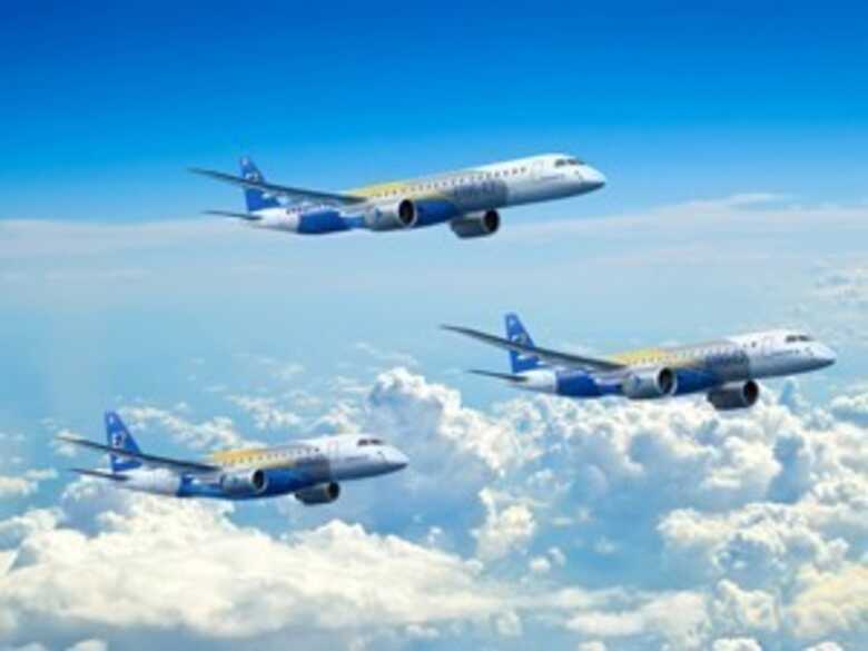 Aeronave "E2", a segunda geração de E-Jets. (Foto: Divulgação/Embraer)