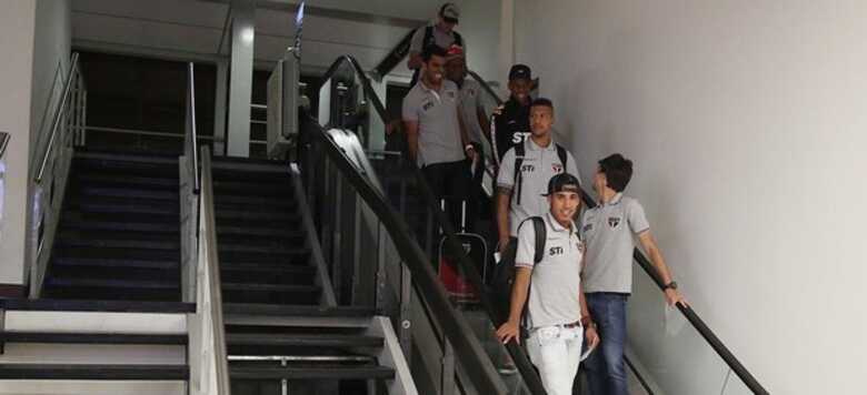 Time do S&atilde;o Paulo, em viagem a Medell&iacute;n: todos &agrave; vontade. (Foto: Rubens Chiri/saopaulofc.net)