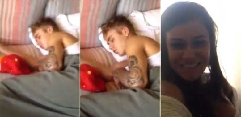 Fã posta imagem de Justin Bieber dormindo em seu quarto. (Foto: Reprodução/YouTube)
