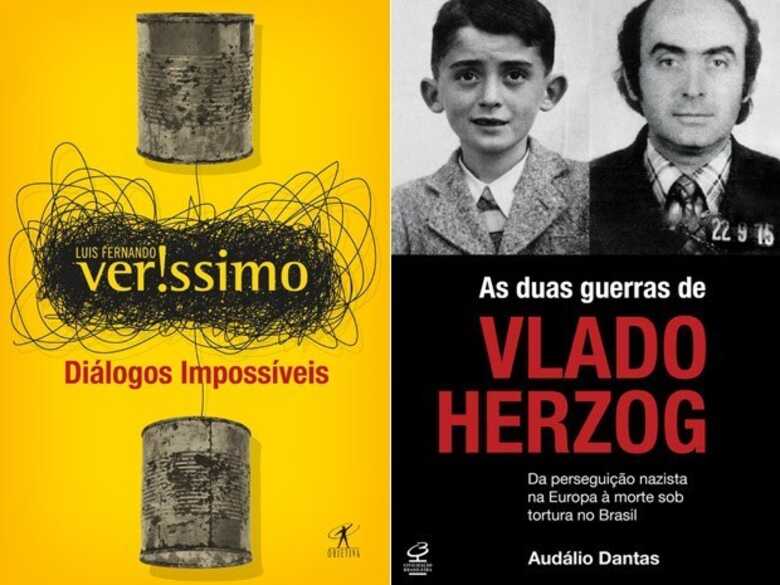 Capas dos livros 'Diálogos impossíveis', de Luis Fernando Verissimo, e 'As duas guerras de Vlado Herzog', de Audálio Dantas. (Foto: Divulgação)