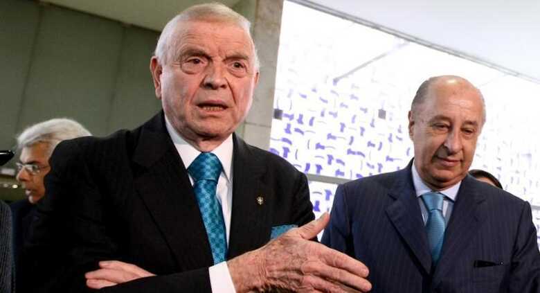José Maria Marin, presidente da CBF, e o vice-presidente da entidade, Marco Polo del Nero. (Foto: Pedro Ladeira/Folhapress)