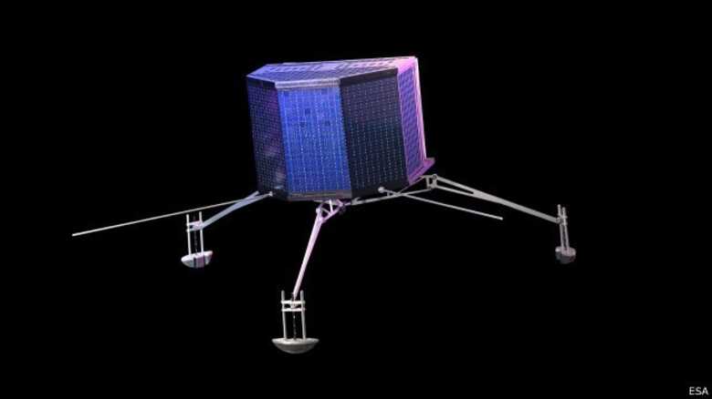 Nave espacial Rosetta deverá viajar até o cometa para depositar a sonda (Foto: ESA)