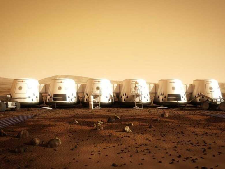Ilustração mostra como seria o abrigo dos turistas que viajariam até Marte com a Mars One. (Foto: AFP)