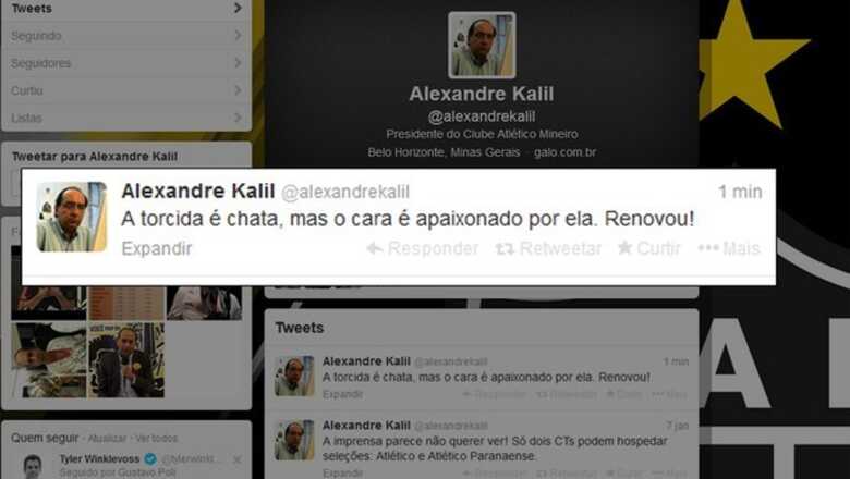 Como de costume, Alexandre Kalil usou rede social para falar de renovações. (Foto: Reprodução/Twitter)