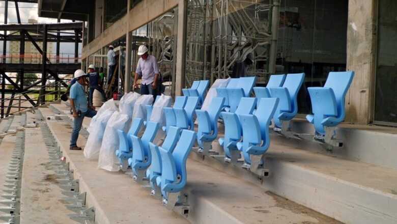 Cadeiras da Arena Pantanal terão três tons de azul divididas ao longo das arquibancadas. (Foto: Kango Brasil/Divulgação)