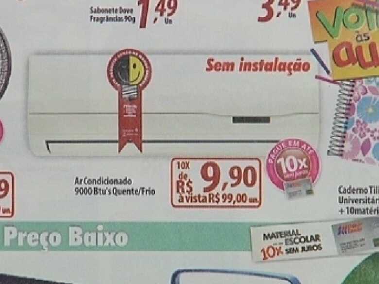 Anúncio mostra produto a R$ 99: erro de digitação. (Foto: Reprodução/TV Tem)