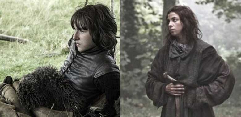Isaac Hempstead-Wright e Natalia Tena são Bran e Osha em 'Game Of Thrones'. (Fotomontagem: divulgação)
