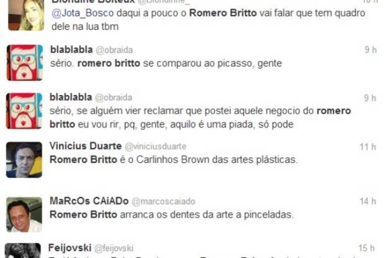 Romero Britto é criticado após publicação de artigo em seu site oficial onde ele é comparado a Picasso. (Foto: reprodução/Twitter)