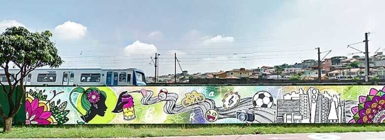 Fotomontagem de muro na av. Radial Leste, que ser&aacute; o maior corredor de grafites da Am&eacute;rica Latina. (Foto: divulga&ccedil;&atilde;o)