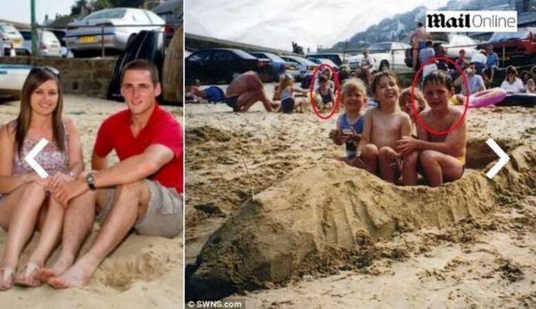 Nick e Aimee brincaram na mesma praia 11 anos antes de se conhecerem. (Foto: reprodução/Daily Mail)