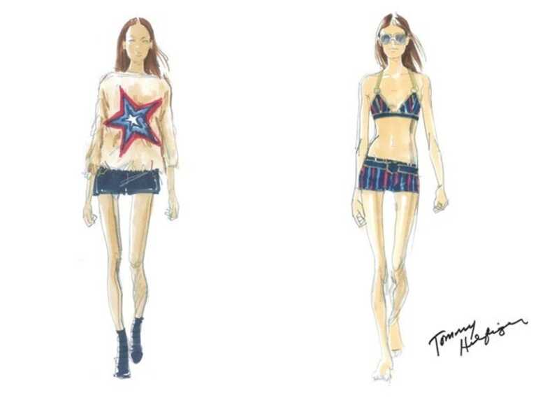 Looks de verão 2015 de Tommy Hilfiger, que desfila coleção inspiradas nas garotas de festivais musicais. (Imagem: divulgação)