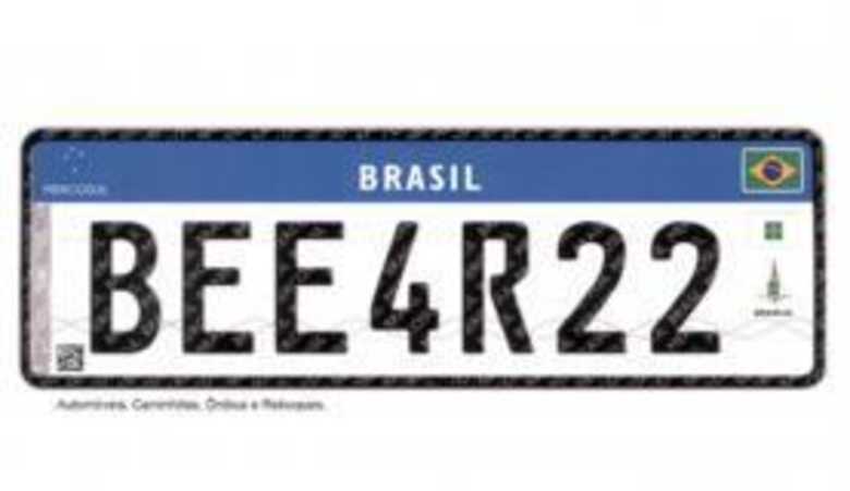 Nova placa de veículos para veículos emplacados a partir de 2016. (Foto: divulgação/Ministério das Cidades)