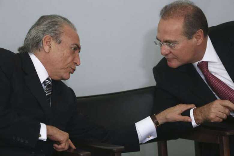 O presidente do Senado, Renan Calheiros, e o vice-presidente, Michel Temer