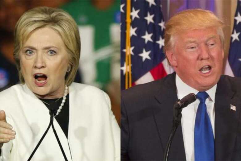 Candidatos dos partidos Democrata e Republicano, Hillary Clinton e Donald Trump