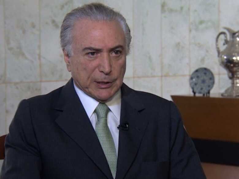 O presidente interino Michel Temer