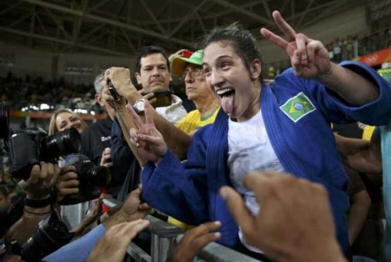 A judoca brasileira Mayra Aguiar