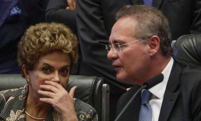 Renan Calheiros e Dilma Rousseff