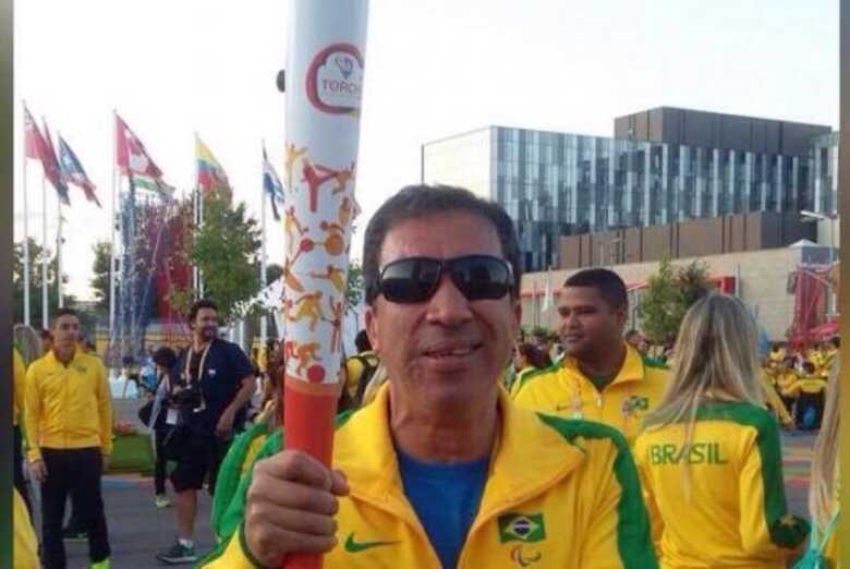Ex-atleta Mário Sérgio Fontes durante os Jogos Parapan-Americanos de Toronto, em 2015 - Divulgação/Arquivo pessoal do atleta
