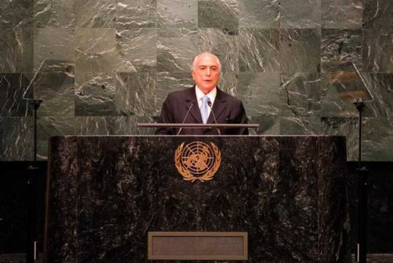 O  presidente  Michel Temer faz discurso de abertura da Assembleia Geral das Nações Unidas