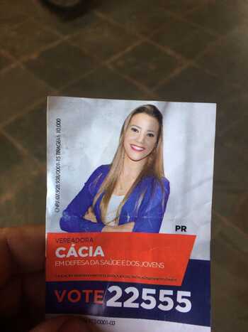 C&aacute;cia se candidatou a vereadora em Aral Moreira no ano passao