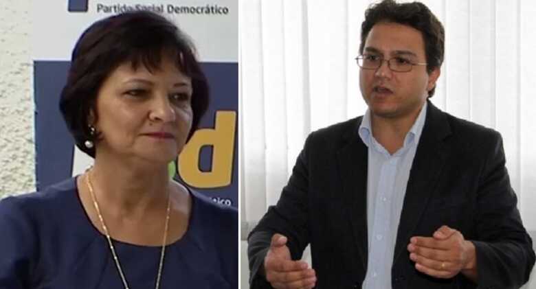 A ex-secretária Evelyse Oyamadori e o secretário Pedro Pedrossian Neto