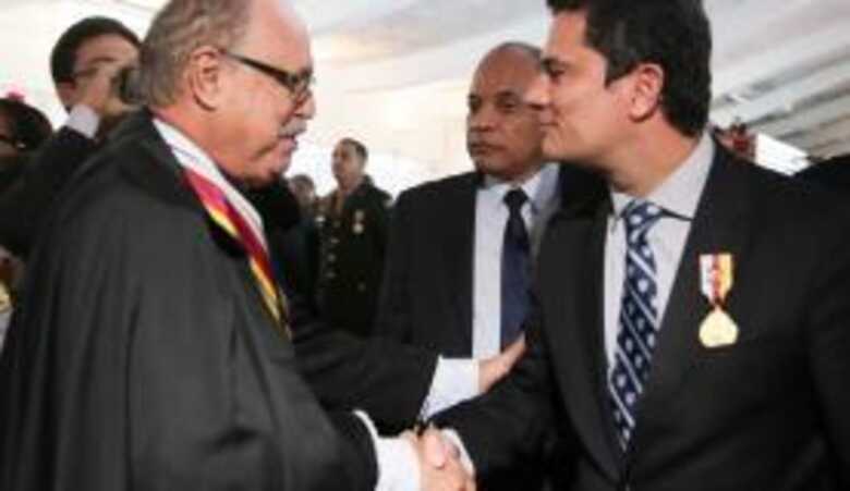 Bras&iacute;lia - Presidente do Superior Tribunal Militar, Jos&eacute; Co&ecirc;lho, e o juiz S&eacute;rgio Moro