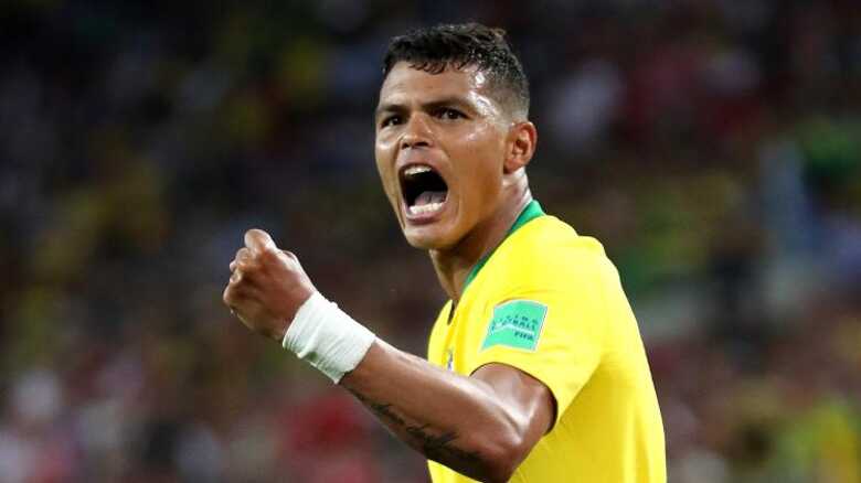 Thiago Silva fez o segundo gol do Brasil de cabeça, no segundo tempo