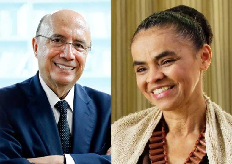 Ex-ministro da Fazenda Henrique Meirelles (MDB) e a ex-ministra do Meio Ambiente Marina Silva (Rede)