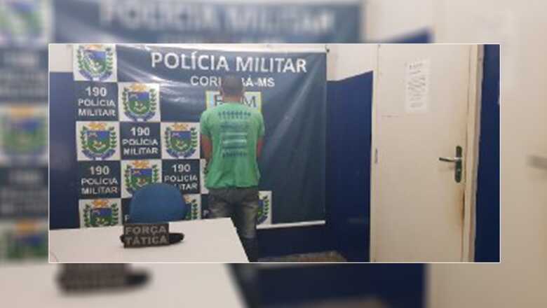 O foragido foi encaminhado à 1ª Delegacia de Polícia Civil