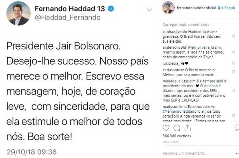 Também nas redes sociais, ele postou imagens em que aparece abraçando a mulher Ana Estela