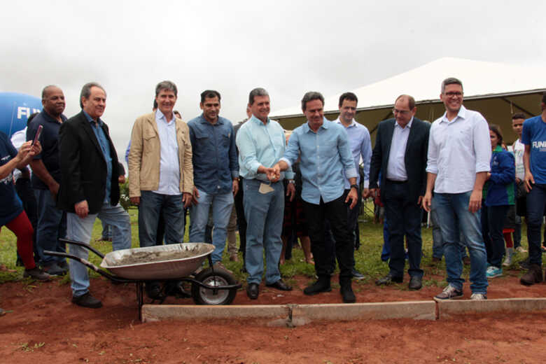 A solenidade reuniu autoridades e o prefeito Marquinhos Trad anunciou o projeto de revitalização do parque aquático