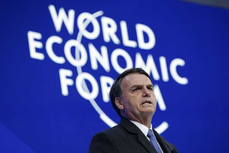 O presidente Jair Bolsonaro cumpre agenda em Davos, Suíça