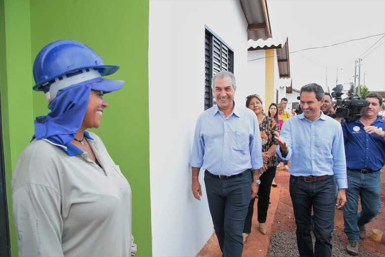 Governador Reinaldo Azambuja e prefeito Marquinhos Trad