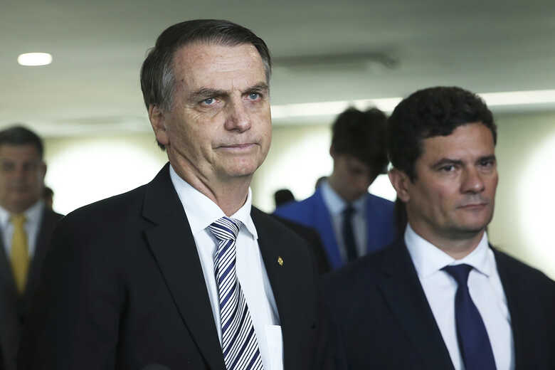 Presidente Bolsonaro e ministro Sergio Moro