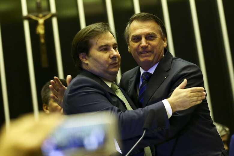 Rodrigo Maia e o presidente da República, Jair Bolsonaro