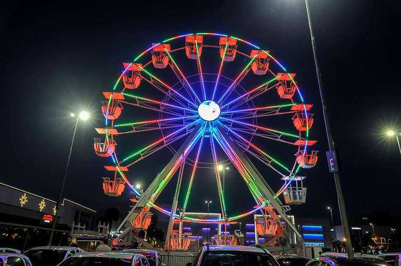 A roda-gigante é a mesma usada em grande eventos, como o Festival Lollapalooza