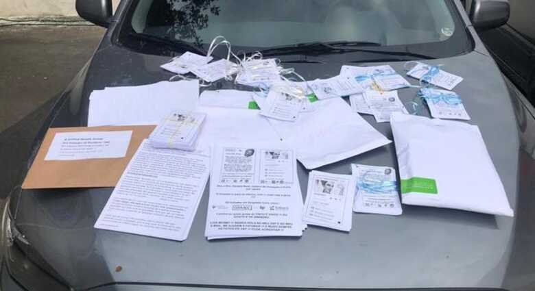 Polícia localizou autor a partir do material impresso no veículo