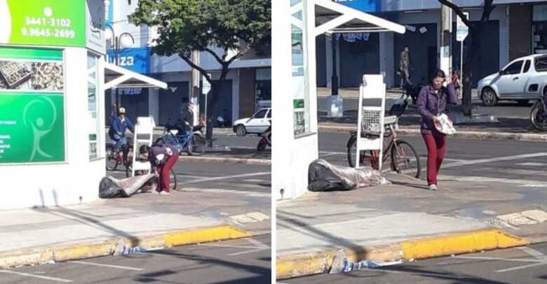 Um internauta flagrou uma mulher, a funcion&aacute;ria p&uacute;blica Maria do Nascimento Novaes Tolotti