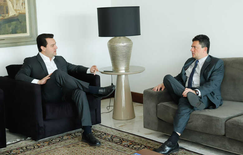 O governador Carlos Massa Ratinho Junior e o ministro da Justiça e da Segurança Pública, Sergio Moro