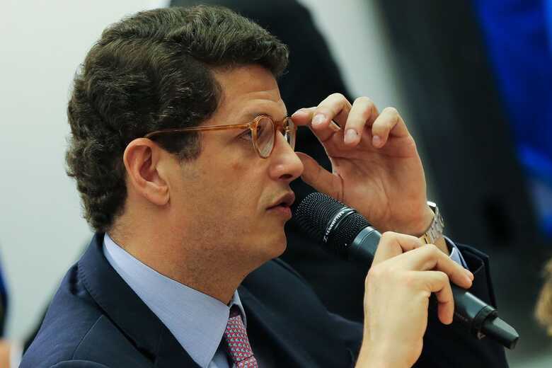 Ricardo Salles, ministro do meio ambiente, durante a audiência na Câmara