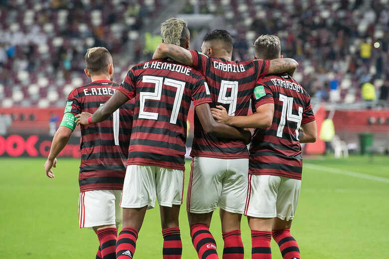 Jogadores, Everton Ribeiro, Bruno Henrique, Gabigol e Giorgian De Arrascaeta