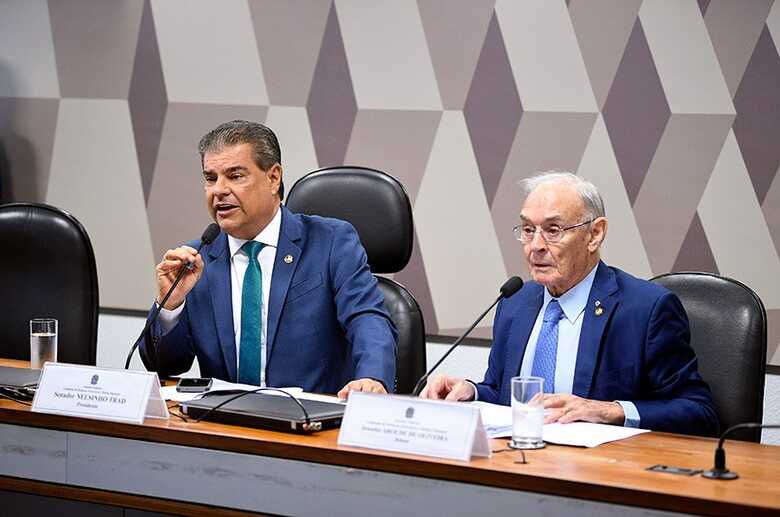 O presidente da comissão, Nelsinho Trad, e o relator do projeto, Arolde de Oliveira