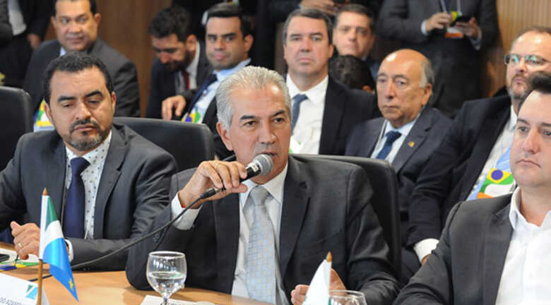 O governador Reinaldo Azambuja participou da reunião com o ministro da Economia